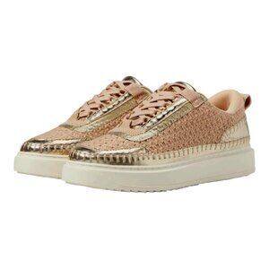 New Steve Madden Kids Charly Girl's Shoes - Color: Gold Woven - Size 4 Big Kid